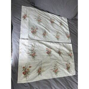 Vintage Sears Roebuck Orange Poppies 2 Queen Pillowcases